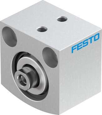 Festo 188177 short-stroke cylinder ADVC-25-5-I-P No facility for sensing, piston-rod end with female thread. Stroke: 5 mm, Piston diameter: 25 mm, Cushioning: P: Flexible cushioning rings/plates at both ends, Assembly position: Any, Mode of operation: double-acting