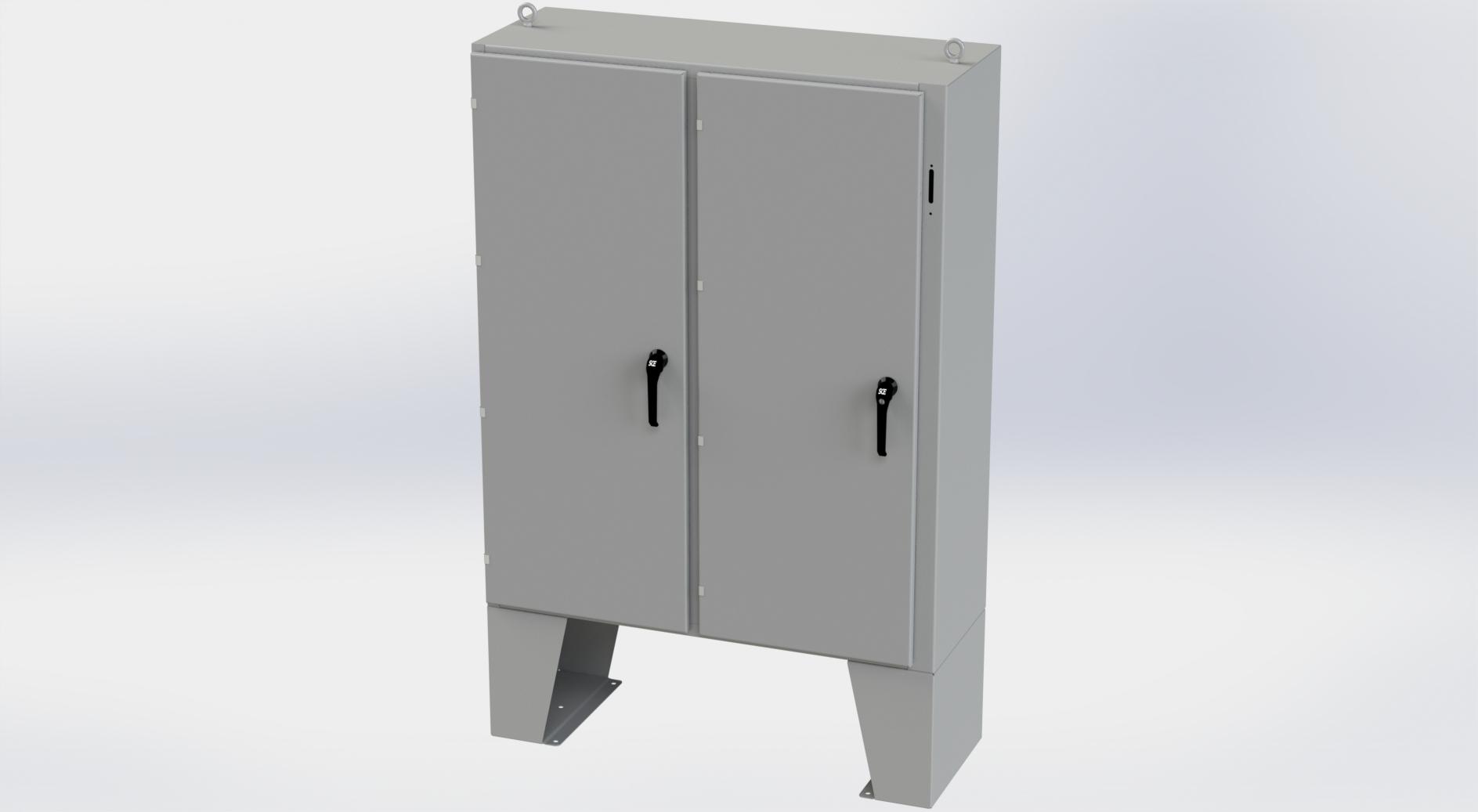 Saginaw Control SCE-60XEL4918LP 2DR XEL Enclosure, Height:60.00", Width:49.00", Depth:18.00", ANSI-61 gray powder coating inside and out. Optional sub-panels are powder coated white.