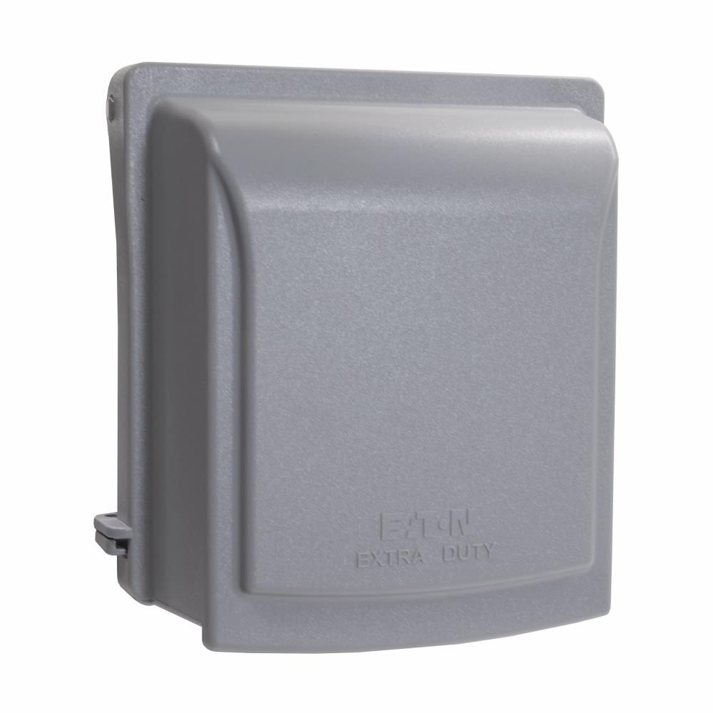 Eaton WIU2DG1 Eaton Crouse-Hinds series extra duty while-in-use cover, Gray, 3.125" deep, Polycarbonate, Vertical, 55:1 configuration, Two-gang