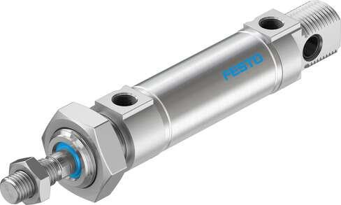 Festo 33975 standards-based cylinder DSNU-25-25-PPV-A Based on DIN ISO 6432, for proximity sensing. Various mounting options, with or without additional mounting components. With adjustable end-position cushioning. Stroke: 25 mm, Piston diameter: 25 mm, Piston rod th