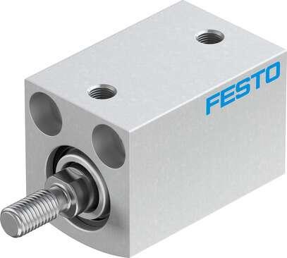 Festo 188126 short-stroke cylinder ADVC-16-20-A-P No facility for sensing, piston-rod end with male thread. Stroke: 20 mm, Piston diameter: 16 mm, Cushioning: P: Flexible cushioning rings/plates at both ends, Assembly position: Any, Mode of operation: double-acting