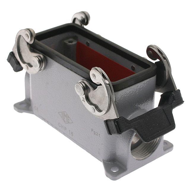 Mencom CMP-06 Insulated, Rectangular Base, Double Latch, Surface mount, size 77.27, Side PG21 cable entry