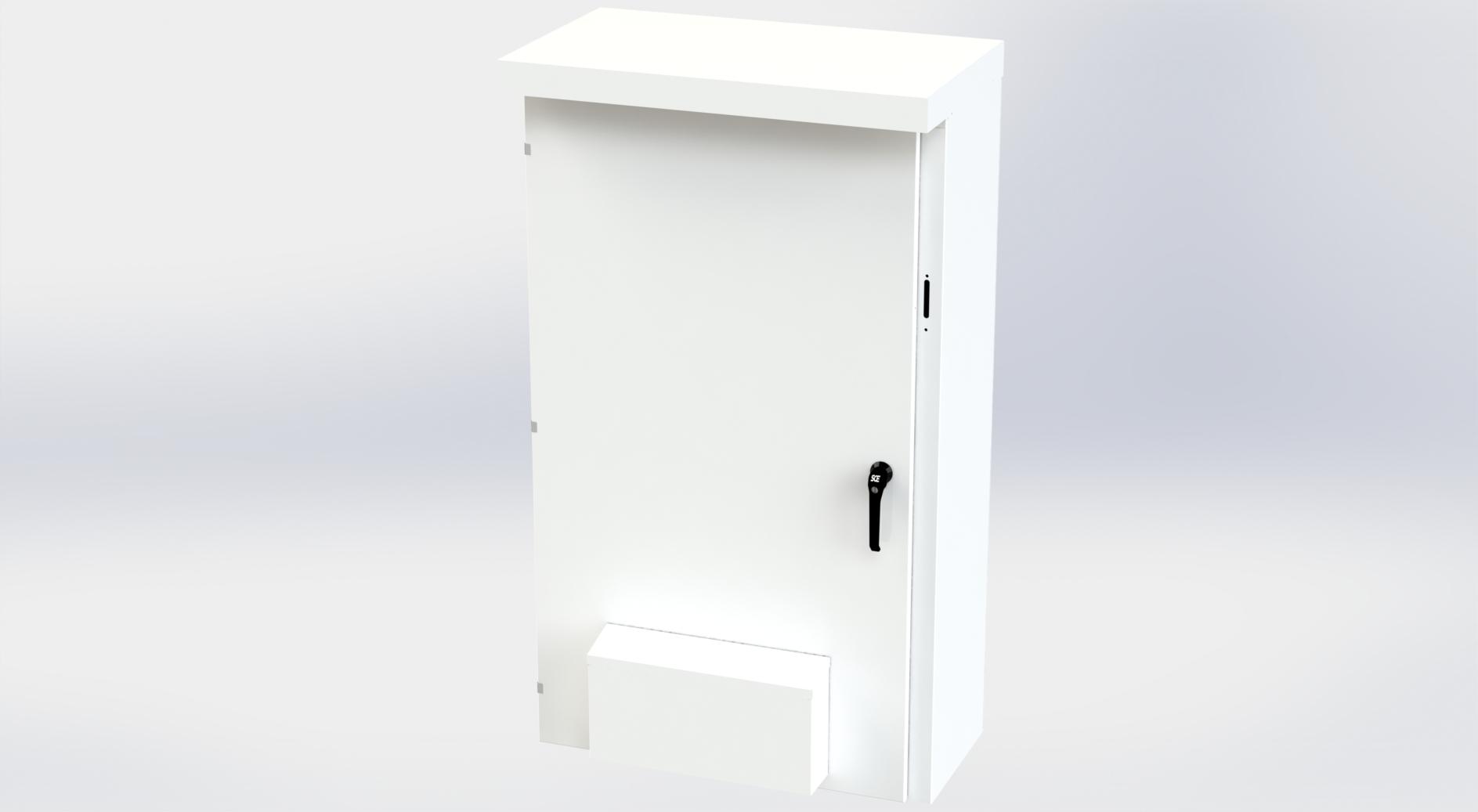 Saginaw Control SCE-65XVR3716 Enclosure, Vented Type 3R Disconnect, Height:65.00", Width:37.38", Depth:16.00", White powder coating inside and out. Optional sub-panels are powder coated white.