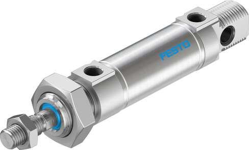 Festo 1908314 standards-based cylinder DSNU-25-20-PPV-A Based on DIN ISO 6432, for proximity sensing. Various mounting options, with or without additional mounting components. With adjustable end-position cushioning. Stroke: 20 mm, Piston diameter: 25 mm, Piston rod th