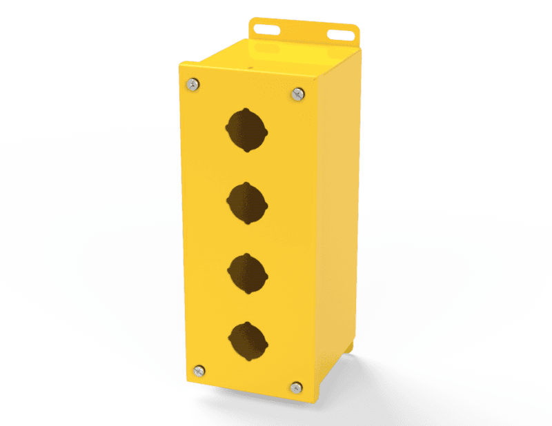 Saginaw Control SCE-4PBX-RAL1018 PBX Enclosure, Height:10.00", Width:4.00", Depth:4.75", RAL 1018 Yellow powder coat inside and out.