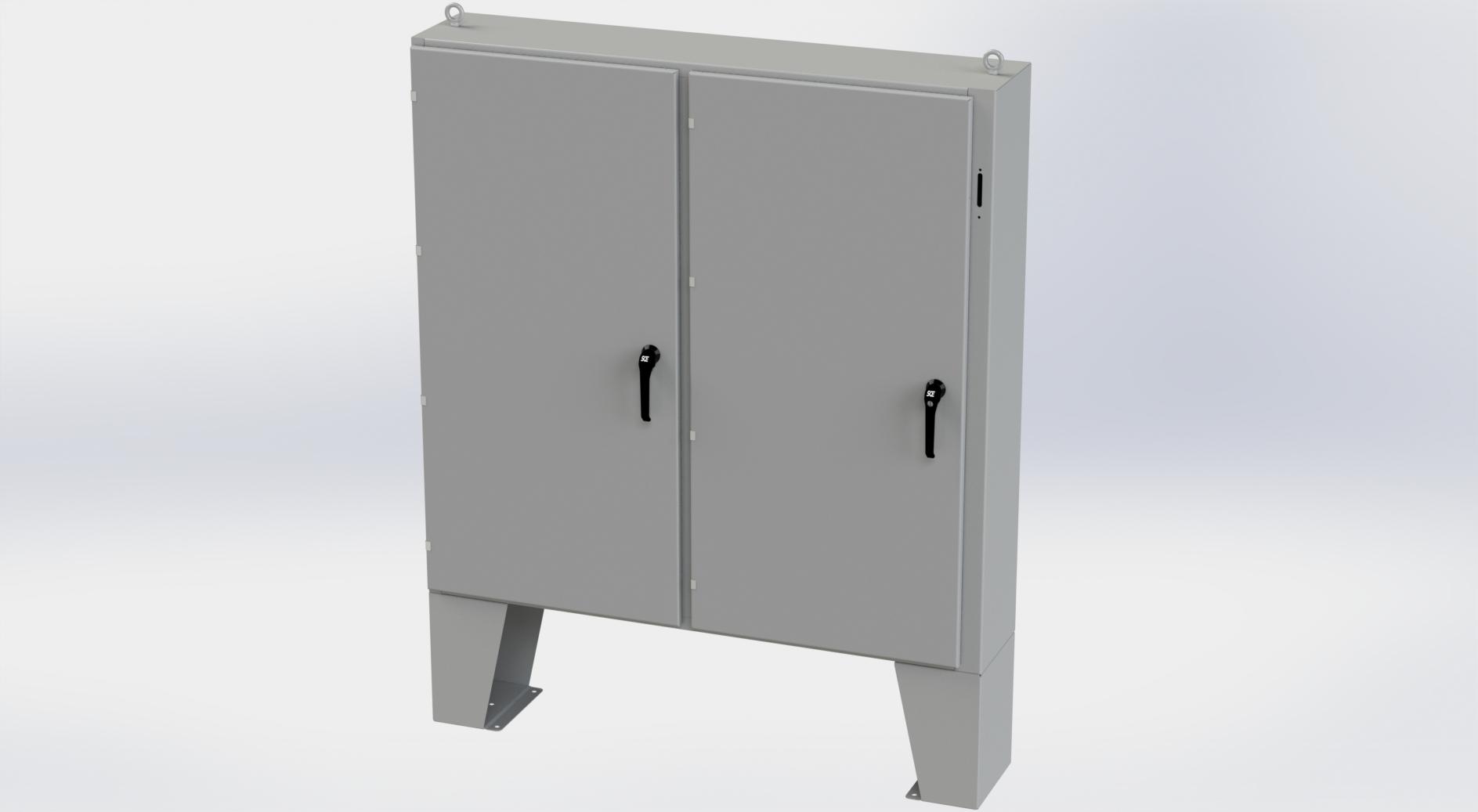 Saginaw Control SCE-60XEL6112LP 2DR XEL Enclosure, Height:60.00", Width:61.00", Depth:12.00", ANSI-61 gray powder coating inside and out. Optional sub-panels are powder coated white.