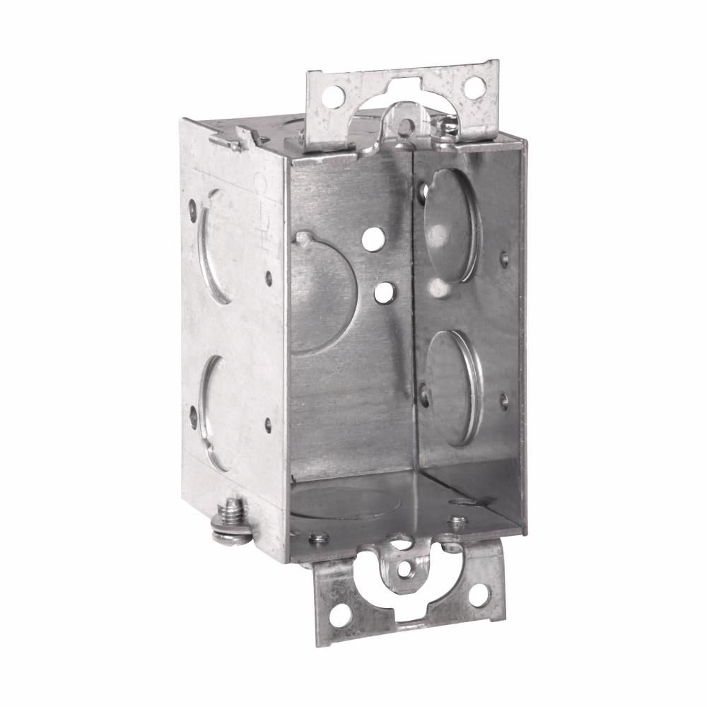 Eaton Corp TP130 Eaton Crouse-Hinds series Switch Box, (1) 1/2", Conduit (no clamps), 2", (1) 1/2", Steel, (2) 1/2", Ears, Gangable, 10.0 cubic inch capacity