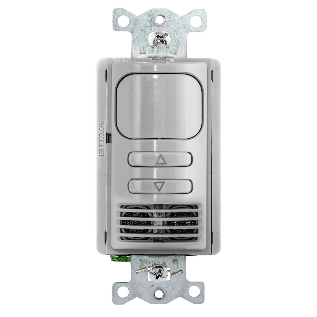 Hubbell ADD2000GY1 Switches and Lighting Control, Wall Switch Occupancy Sensor, Dual Technology, 0-10V Dimming, Selectable Auto/Manual On,1-Relay, 120/277VAC,Gray 