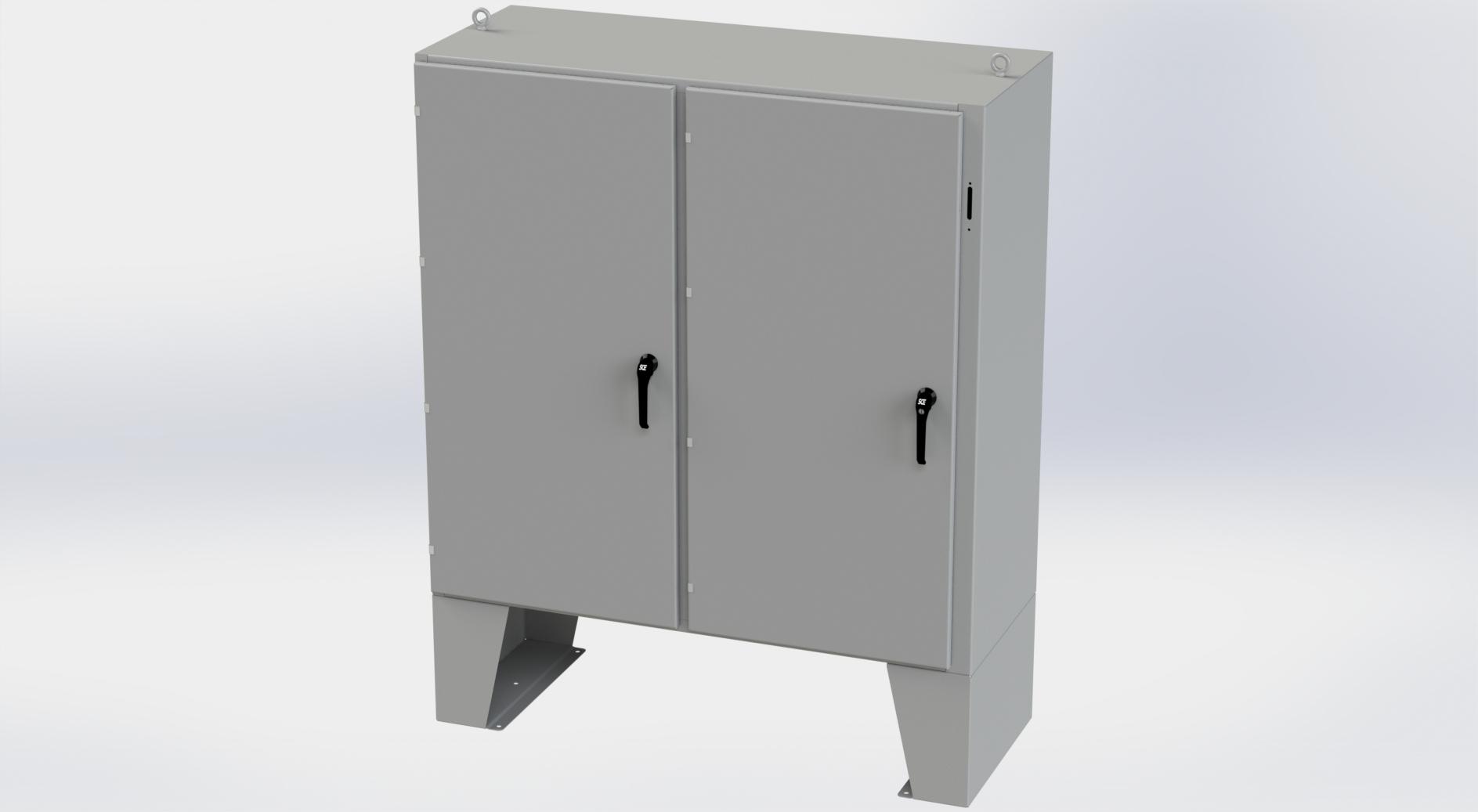 Saginaw Control SCE-60XEL6124LP 2DR XEL Enclosure, Height:60.00", Width:61.00", Depth:24.00", ANSI-61 gray powder coating inside and out. Optional sub-panels are powder coated white.