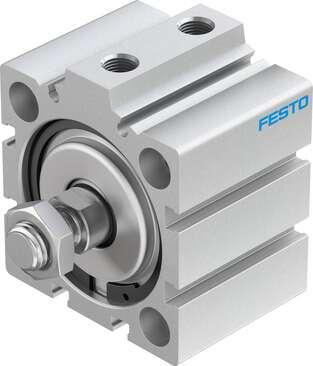 Festo 188273 short-stroke cylinder ADVC-50-15-A-P No facility for sensing, piston-rod end with male thread. Stroke: 15 mm, Piston diameter: 50 mm, Based on the standard: (* ISO 6431, * Hole pattern, * VDMA 24562), Cushioning: P: Flexible cushioning rings/plates at bot