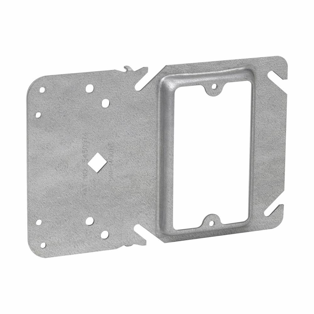 Eaton Corp TP30000 Eaton Crouse-Hinds series Uni-Mount Cover, 4", Raised surface, Steel, Single-gang, 1/2" raised, 3.8 cubic inch capacity