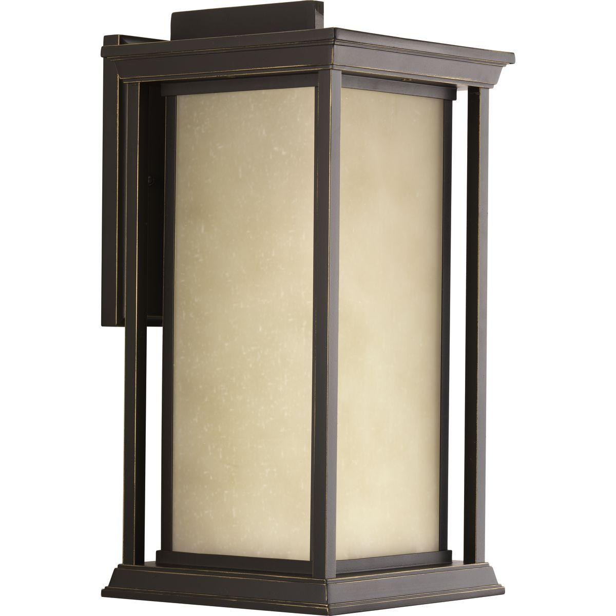 Hubbell P5613-20 One-light x-large wall lantern with a Craftsman-inspired modern silhouette, Endicott offers visual interest when both lit and unlit. The elongated frame is elegantly finished with linen glass diffuser.  ; Craftsman-inspired modern silhouette. ; Visually a