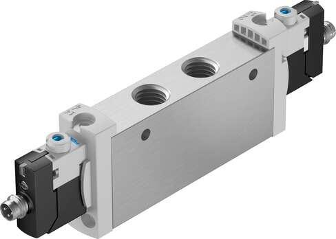 Festo 8031527 solenoid valve VUVG-L18-T32H-AT-G14-1R8L Valve function: 2x3/2 open/closed, monostable, Type of actuation: electrical, Valve size: 18 mm, Standard nominal flow rate: 950 l/min, Operating pressure: 1,5 - 8 bar
