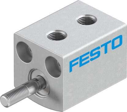 Festo 188054 short-stroke cylinder ADVC-4-2,5-A-P No facility for sensing, piston-rod end with male thread. Stroke: 2,5 mm, Piston diameter: 4 mm, Cushioning: P: Flexible cushioning rings/plates at both ends, Assembly position: Any, Mode of operation: double-acting