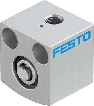 Festo 188070 short-stroke cylinder AEVC-10-5-P No facility for sensing Stroke: 5 mm, Piston diameter: 10 mm, Spring return force, retracted: 3 N, Cushioning: P: Flexible cushioning rings/plates at both ends, Assembly position: Any