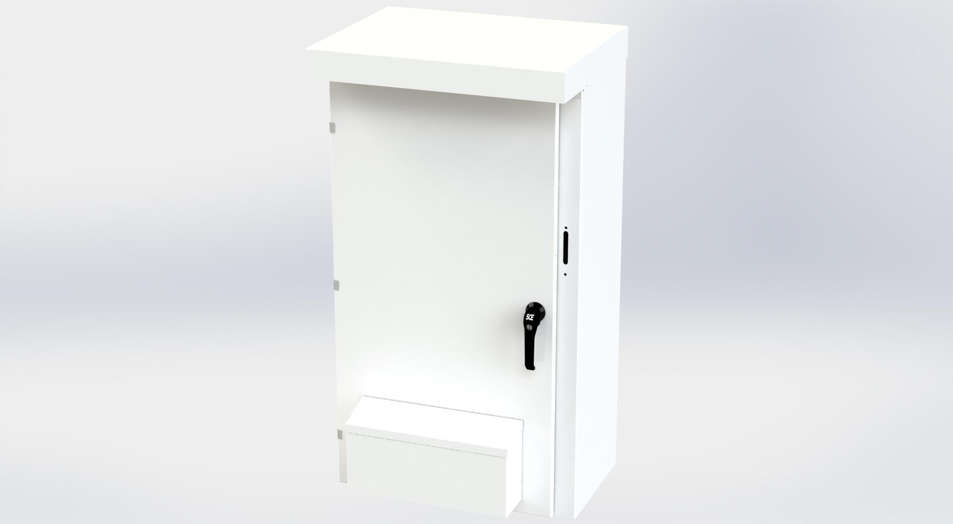 Saginaw Control SCE-47XVR2514 Enclosure, Vented Type 3R Disconnect, Height:47.00", Width:25.38", Depth:14.00", White powder coating inside and out. Optional sub-panels are powder coated white.