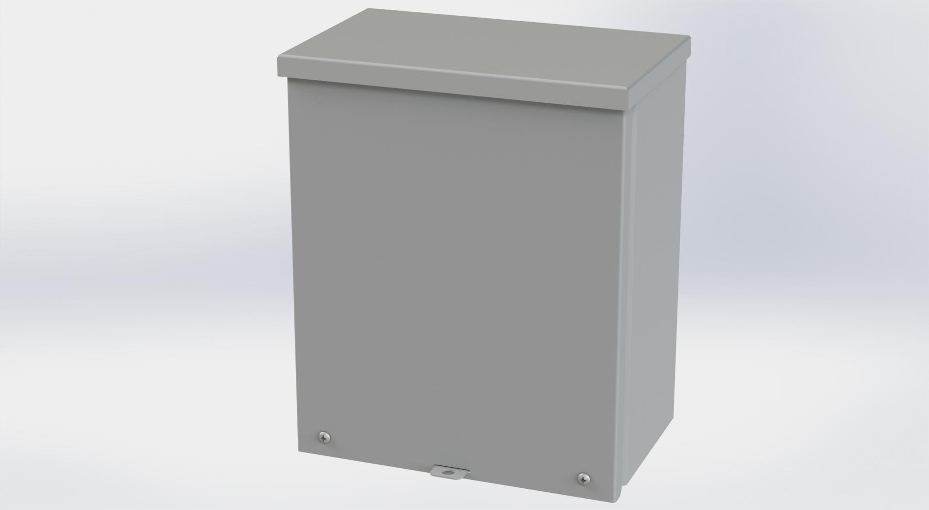 Saginaw Control SCE-12R106 Type-3R Screw Cover Enclosure, Height:12.00", Width:10.00", Depth:6.00", ANSI-61 gray powder coating inside and out.