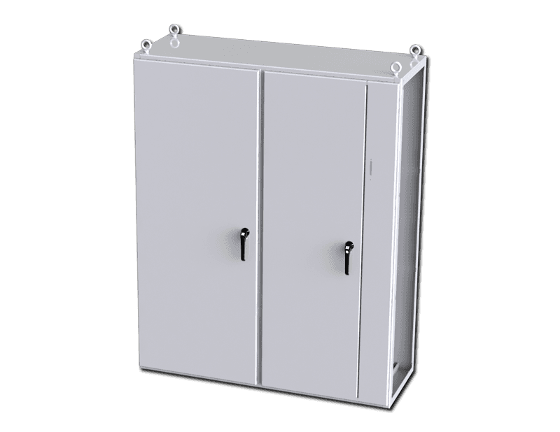 Saginaw Control SCE-TD201606LG 2DR IMS Disc. Enclosure, Height:78.74", Width:62.99", Depth:22.00", Powder coated RAL 7035 gray inside and out.