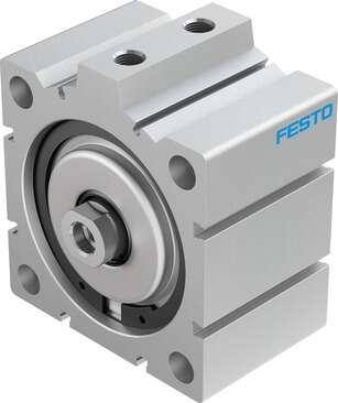 Festo 188339 short-stroke cylinder ADVC-100-25-I-P No facility for sensing, piston-rod end with female thread. Stroke: 25 mm, Piston diameter: 100 mm, Based on the standard: (* ISO 6431, * Hole pattern, * VDMA 24562), Cushioning: P: Flexible cushioning rings/plates at
