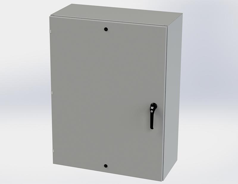 Saginaw Control SCE-48EL3616LPPL EL LPPL Enclosure, Height:48.00", Width:36.00", Depth:16.00", ANSI-61 gray powder coating inside and out. Optional sub-panels are powder coated white.