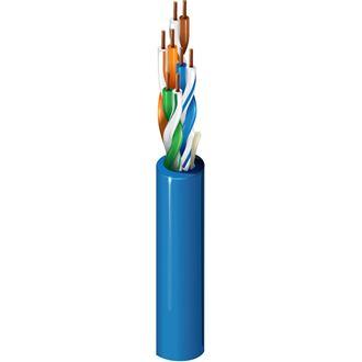 Belden 1212 006U1000 Category 5E+ Premise Horizontal Cable (350MHz), 4 Pair, 24 AWG Solid Bare Copper Conductors, U/UTP, Riser-CMR, PVC Jacket, Blue