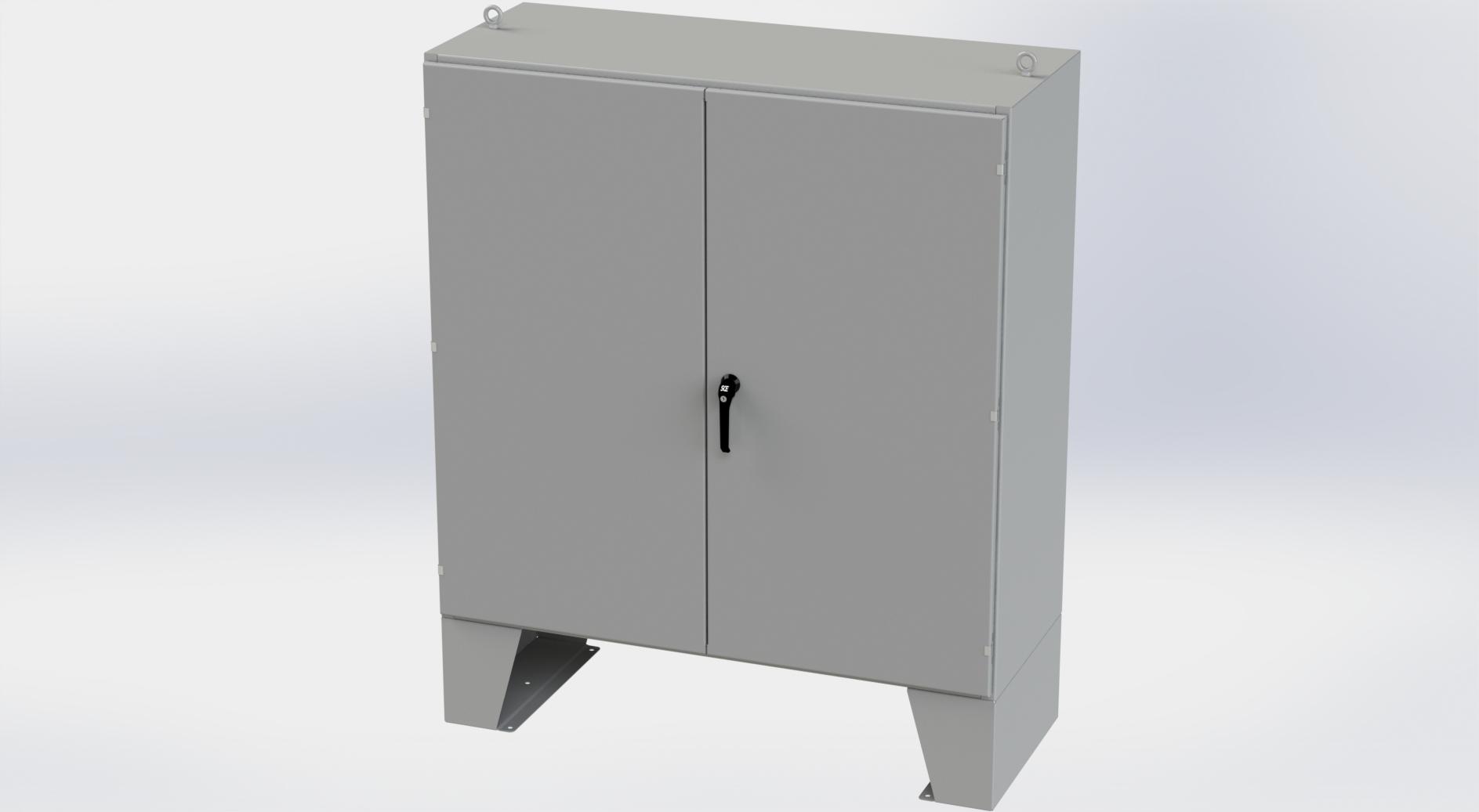 Saginaw Control SCE-606024LP 2DR LP Enclosure, Height:60.00", Width:60.00", Depth:24.00", ANSI-61 gray powder coating inside and out. Optional sub-panels are powder coated white.