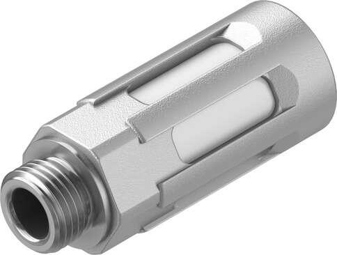 Festo 12638 silencer U-1/8-B-NPT For reducing noise and avoiding contamination at the exhaust ports of pneumatic components. Assembly position: Any, Operating pressure complete temperature range: 0 - 10 bar, Flow rate to atmosphere: 1450 l/min, Operating medium: Comp
