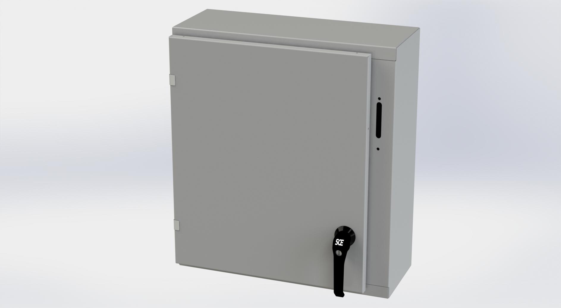 Saginaw Control SCE-24XEL2108LP XEL LP Enclosure, Height:24.00", Width:21.38", Depth:8.00", ANSI-61 gray powder coating inside and out. Optional sub-panels are powder coated white.