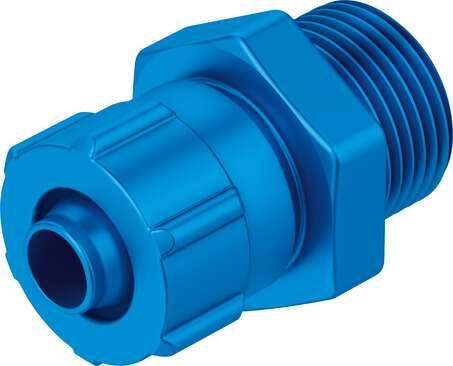 Festo 2030 quick connector CK-1/4-PK-6 Male thread with sealing ring, metal version. Nominal size: 4,9 mm, Type of seal on screw-in stud: Sealing ring, Assembly position: Any, Maritime classification: see certificate, Operating medium: (* Compressed air in accordanc