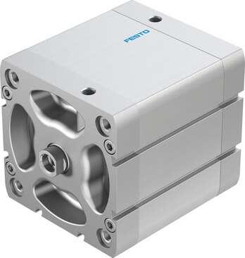 Festo 536391 compact cylinder ADN-100-60-I-P-A Per ISO 21287, with position sensing and internal piston rod thread Stroke: 60 mm, Piston diameter: 100 mm, Piston rod thread: M12, Cushioning: P: Flexible cushioning rings/plates at both ends, Assembly position: Any