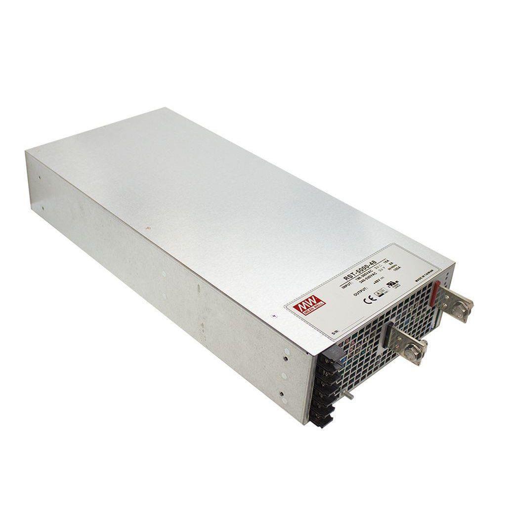 MEAN WELL RST-5000-36 AC-DC Single output power supply with PFC; 3 wire 196-305 or 4 wire 340-530 VAC; Output 36VDC at 138A; Current sharing 1+3 unit; Built-in Dc fan