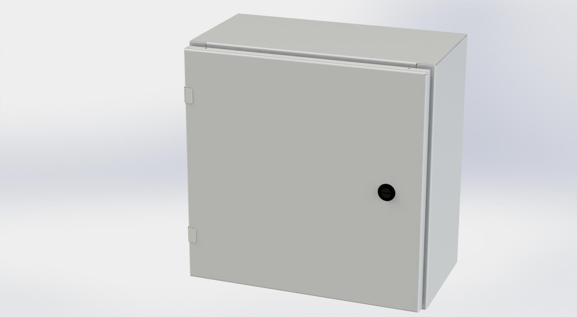 Saginaw Control SCE-16EL1608LPLG EL Enclosure, Height:16.00", Width:16.00", Depth:8.00", RAL 7035 gray powder coating inside and out. Optional sub-panels are powder coated white.