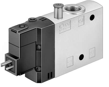 Festo 163169 solenoid valve CPE24-M1H-3GLS-3/8 High component density Valve function: 3/2 closed, monostable, Type of actuation: electrical, Width: 24 mm, Standard nominal flow rate: 2500 l/min, Operating pressure: -0,9 - 10 bar