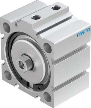 Festo 188284 short-stroke cylinder ADVC-63-10-I-P-A For proximity sensing, piston-rod end with female thread. Stroke: 10 mm, Piston diameter: 63 mm, Based on the standard: (* ISO 6431, * Hole pattern, * VDMA 24562), Cushioning: P: Flexible cushioning rings/plates at b
