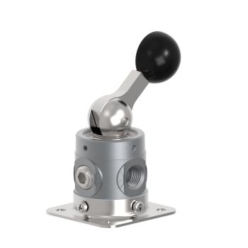 Humphrey 250V21021AVAI Manual Valves, Detented Lever Operated Valves, Number of Ports: 2 ports, Number of Positions: 2 positions, Valve Function: Detent, Piping Type: Inline, Direct piping, Options Included: Assembled mounting base, Approx Size (in) HxWxD: 3.88 x 1.56 DIA