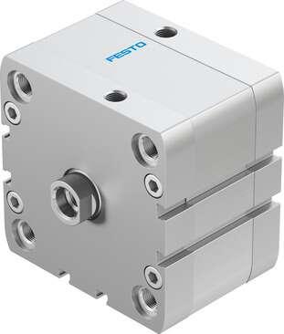 Festo 536364 compact cylinder ADN-80-15-I-P-A Per ISO 21287, with position sensing and internal piston rod thread Stroke: 15 mm, Piston diameter: 80 mm, Piston rod thread: M12, Cushioning: P: Flexible cushioning rings/plates at both ends, Assembly position: Any