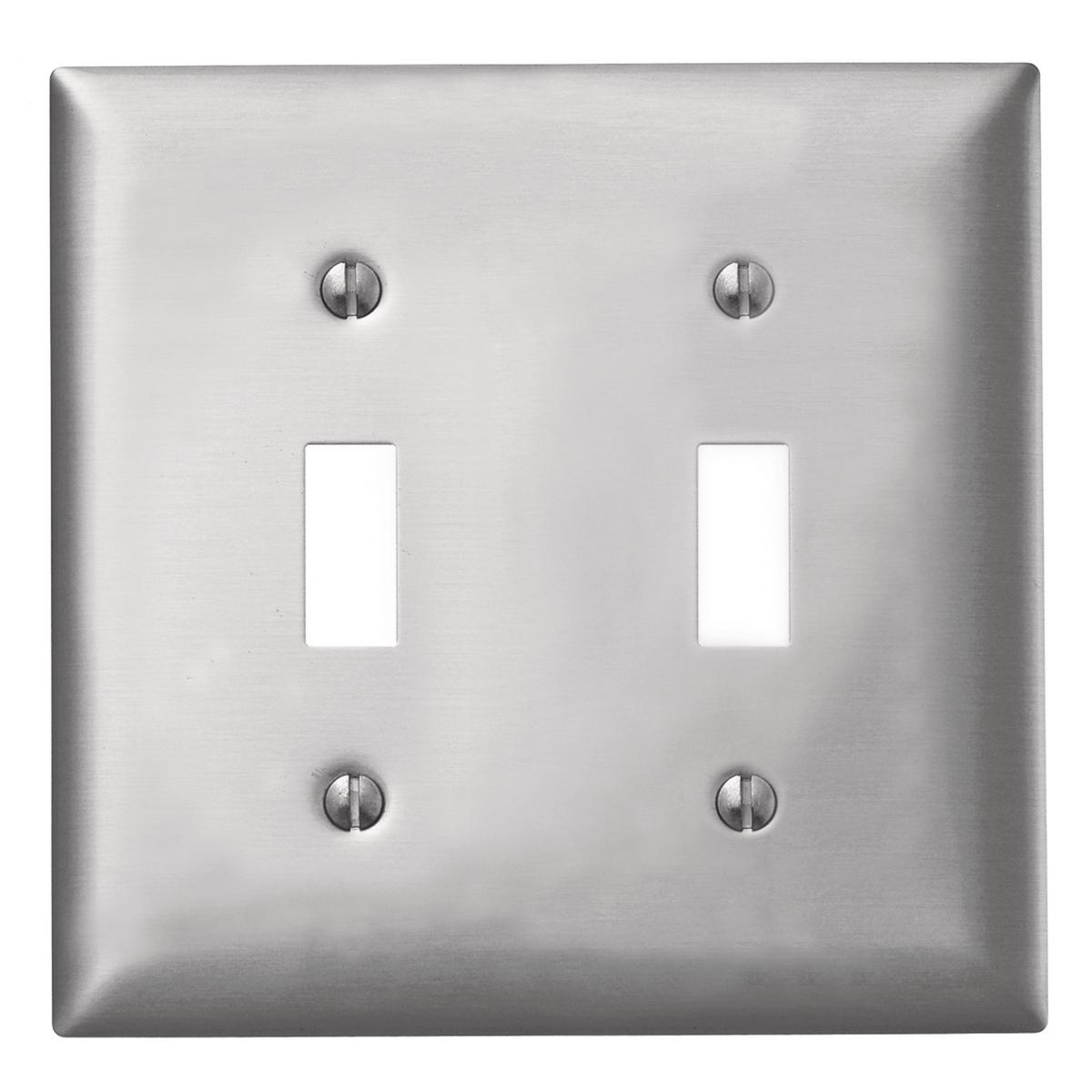 Hubbell SA2 Wallplates and Boxes, Metallic Plates, 1- Gang, 1) Toggle Opening, Standard Size, Aluminum  ; Non-magnetic and corrosion resistant ; Finish is lacquer coated to inhibit oxidation ; Protective plastic film helps to prevent scratches and damage ; Protective