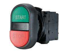 Sprecher + Schuh D7P-U2EBFAPX11 Multifunction push-button, non-illuminated, 2 position,  STOP/START, EXT/FLUSH, 1NO/1NC contacts