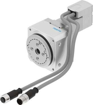 Festo 3008526 Rotary drive ERMO-16-ST-E With stepper motor, integrated gear unit and measuring unit encoder. Size: 16, Design structure: (* Electromechanical rotary drive, * With integrated gearing), Assembly position: Any, Mounting type: with internal (female) thread,