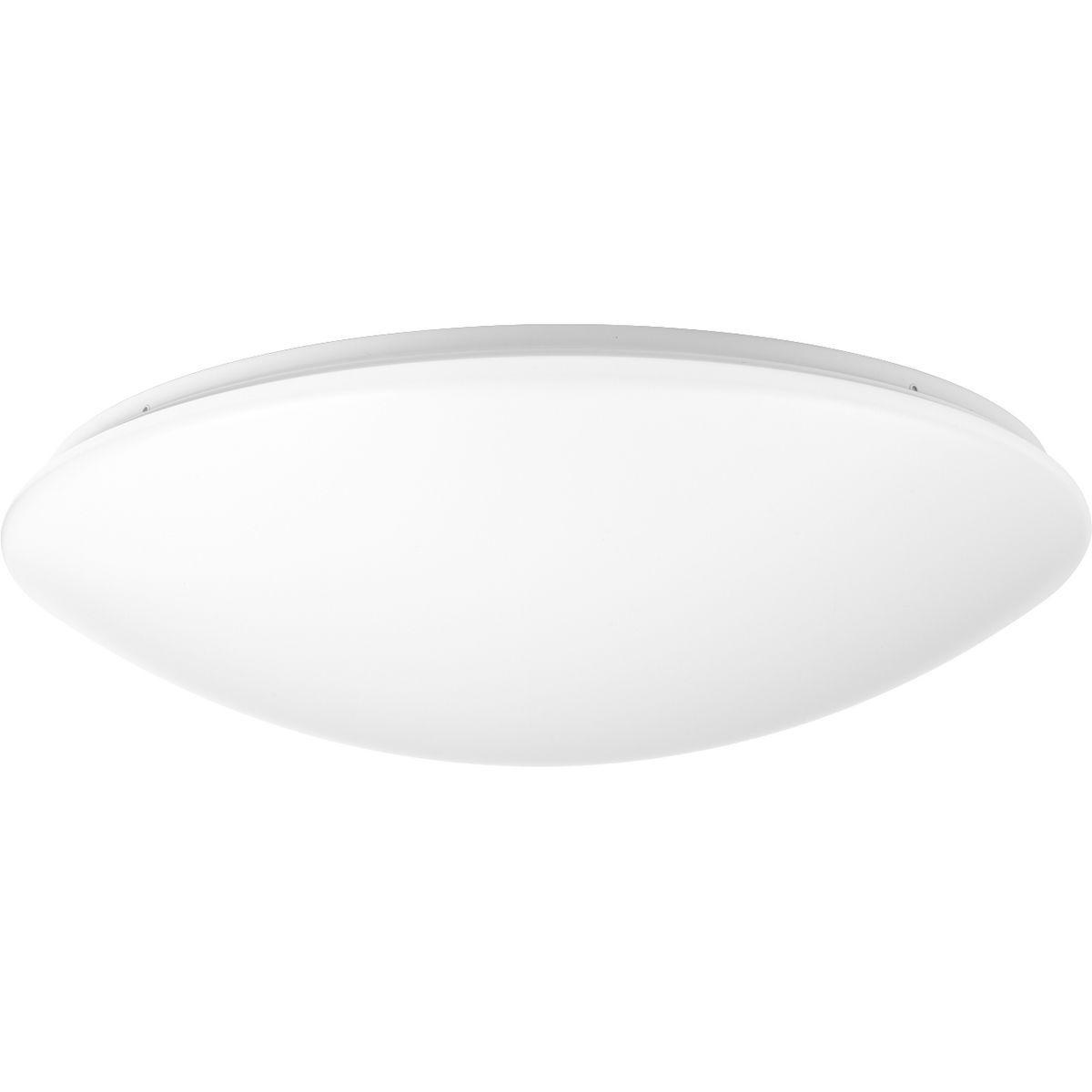 Hubbell P730007-030-30 LED close to ceiling with white contoured acrylic clouds that float off the ceiling. Twist on installation. Wall or ceiling mount. 3000 lumens, 93.8 lumens/watt (delivered), 3000K and 90CRI. ENERGY STAR and Title 24.  ; White acrylic diffuser ; Twist on i