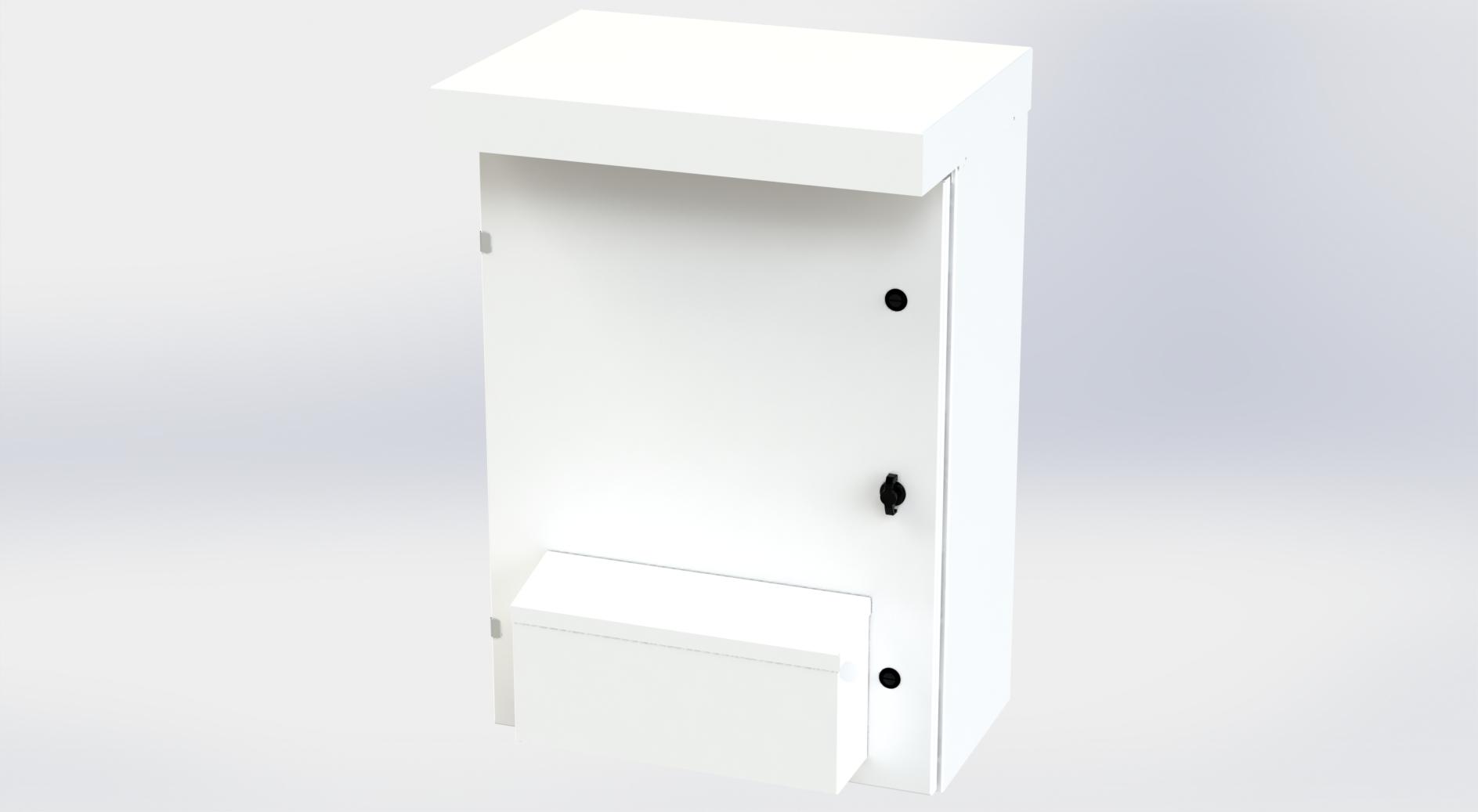 Saginaw Control SCE-35VR2412 Enclosure, Vented Type 3R, Height:35.00", Width:24.00", Depth:12.00", White powder coating inside and out. Optional sub-panels are powder coated white.