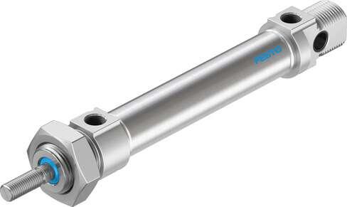 Festo 1908295 standards-based cylinder DSNU-20-70-PPV-A Based on DIN ISO 6432, for proximity sensing. Various mounting options, with or without additional mounting components. With adjustable end-position cushioning. Stroke: 70 mm, Piston diameter: 20 mm, Piston rod th