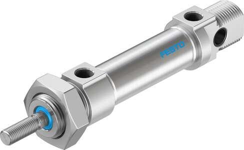 Festo 19208 standards-based cylinder DSNU-20-25-P-A Based on DIN ISO 6432, for proximity sensing. Various mounting options, with or without additional mounting components. With elastic cushioning rings in the end positions. Stroke: 25 mm, Piston diameter: 20 mm, Pist
