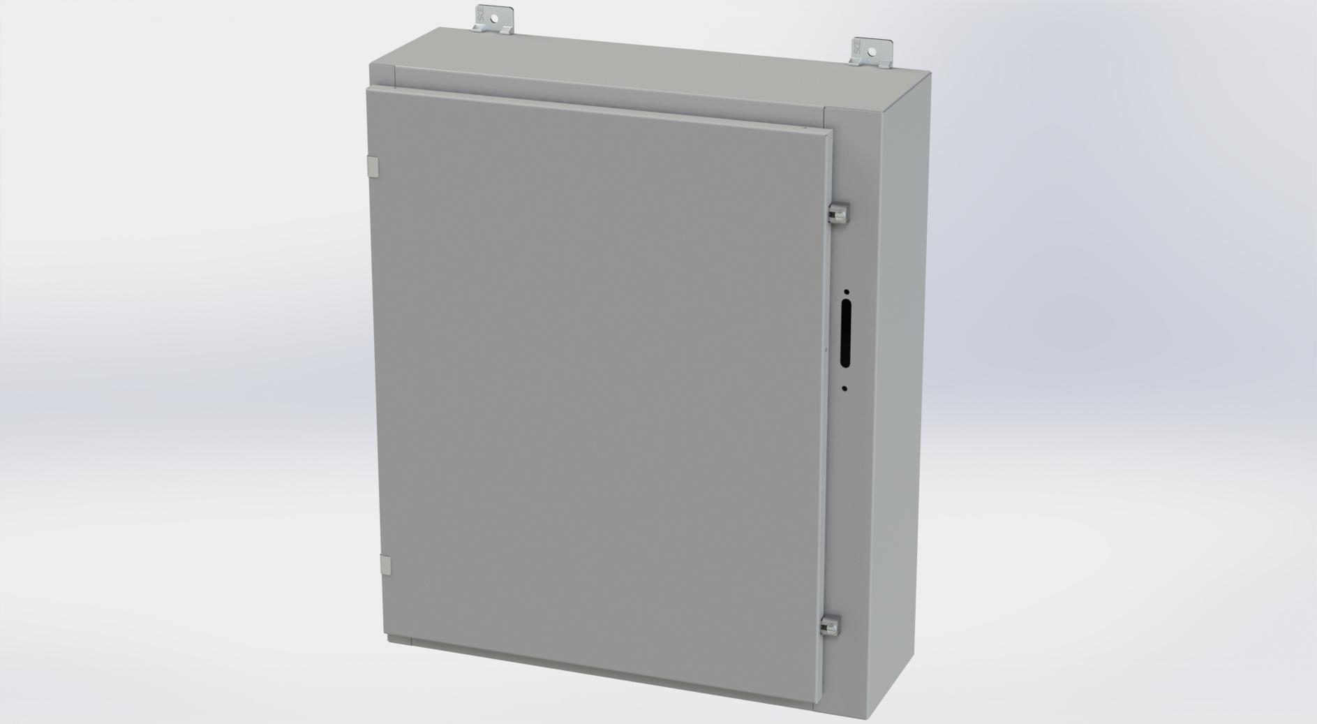 Saginaw Control SCE-30HS2508LP HS LP Enclosure, Height:30.00", Width:25.38", Depth:8.00", ANSI-61 gray powder coating inside and out. Optional sub-panels are powder coated white.