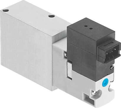 Festo 560709 solenoid valve VOVG-B12-M32C-AH-F-1H2 Valve function: 3/2 closed, monostable, Type of actuation: electrical, Width: 12 mm, Standard nominal flow rate: 180 l/min, Operating pressure: 2 - 8 bar