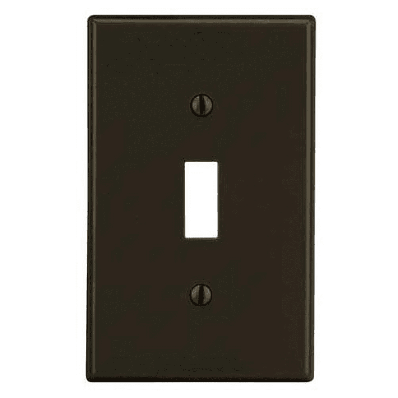 Hubbell P1 Wallplate, Toggle, 1-Gang, Brown  ; High-impact, self-extinguishing polycarbonate material ; More Rigid ; Sharp lines and less dimpling ; Smooth satin finish ; Blends into wall with an optimum finish ; Captive screw feature on single-gang versions, hold s