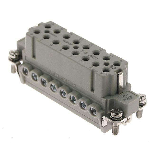Mencom CDAF-16X Standard, CDA series, Female Rectangular Insert, size 66.16, 16 pin, 16 amp, Screw, w/o pressure plate