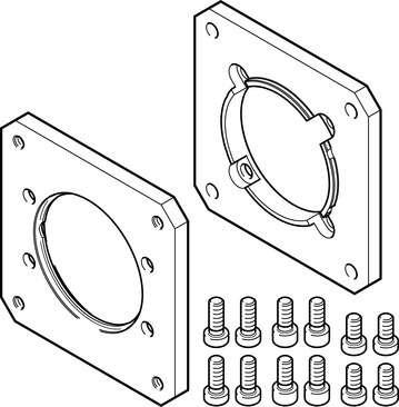 Festo 2116672 motor flange EAMF-A-62B-80G Assembly position: Any, Storage temperature: -25 - 60 °C, Relative air humidity: 0 - 95 %, Ambient temperature: -10 - 60 °C, Product weight: 335 g