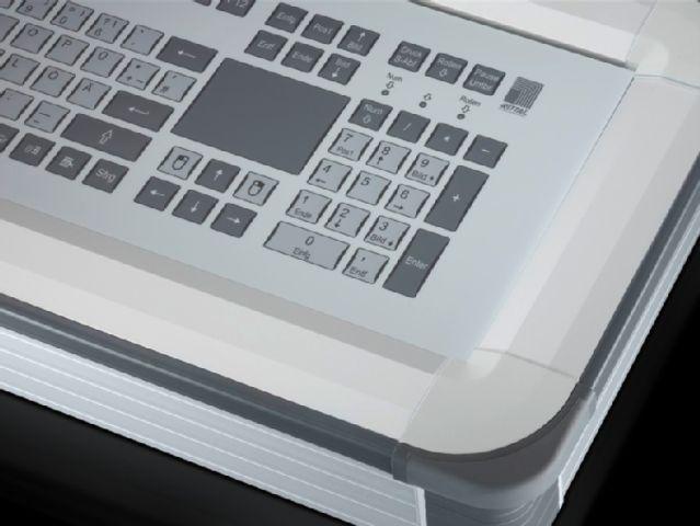Rittal 6446030 SM Built-in keyboard 19"/4 U, WHD: 482,6x177x30 mm, Installation depth: 23 mm, german, With integral touchpad