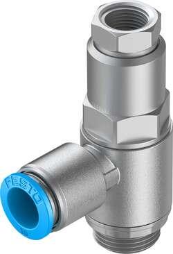 Festo 530044 Piloted check valve HGL-3/8-QS-10 With sealing ring OL, with QS push-in fitting. Valve function: piloted non-return function, Pneumatic connection, port  1: QS-10, Pneumatic connection, port  2: G3/8, Type of actuation: pneumatic, Pilot air port 21: G1/4